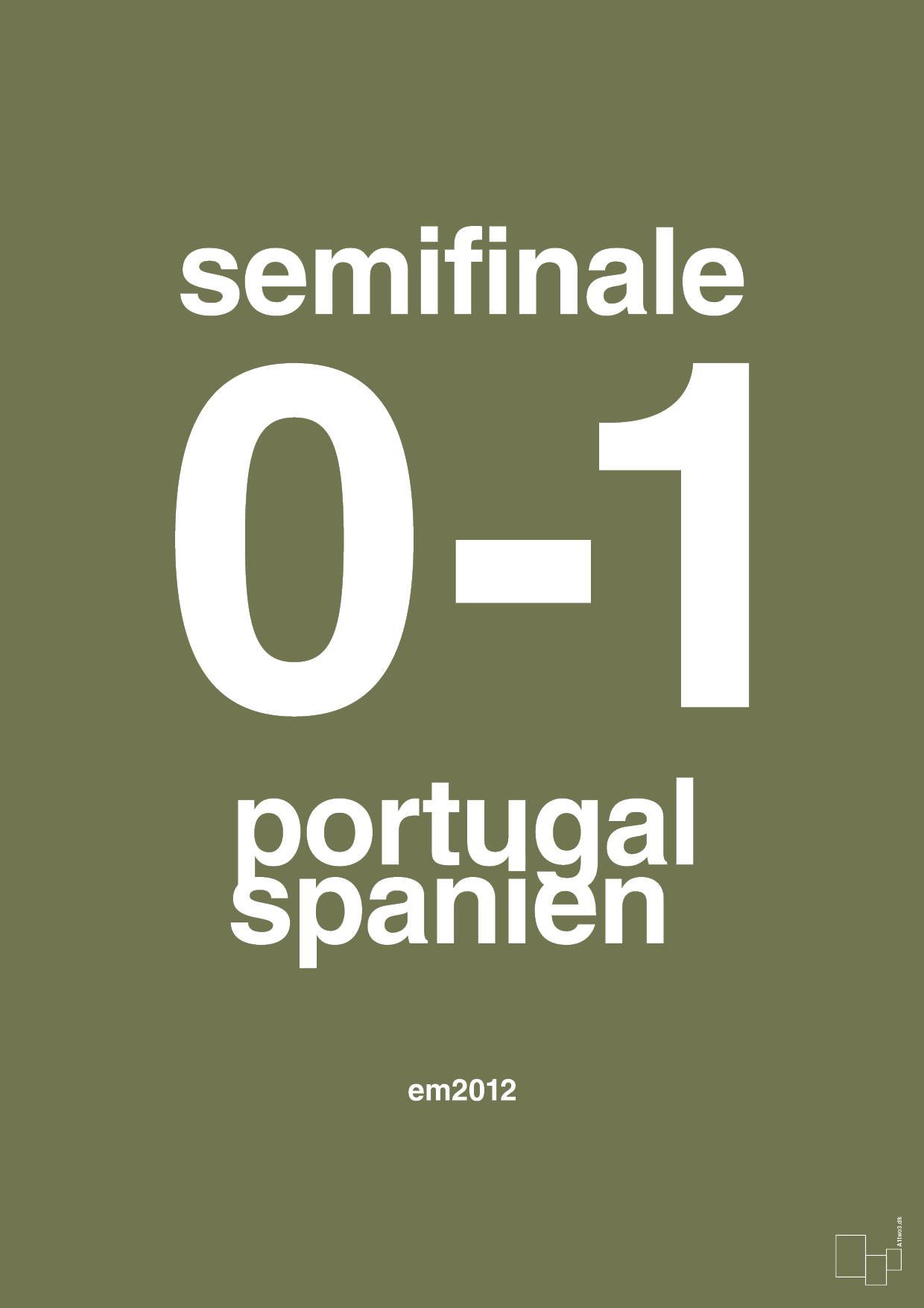plakat: resultat for fodbold em semifinale B i 2012 - secret meadow-Fodbold-A1two3