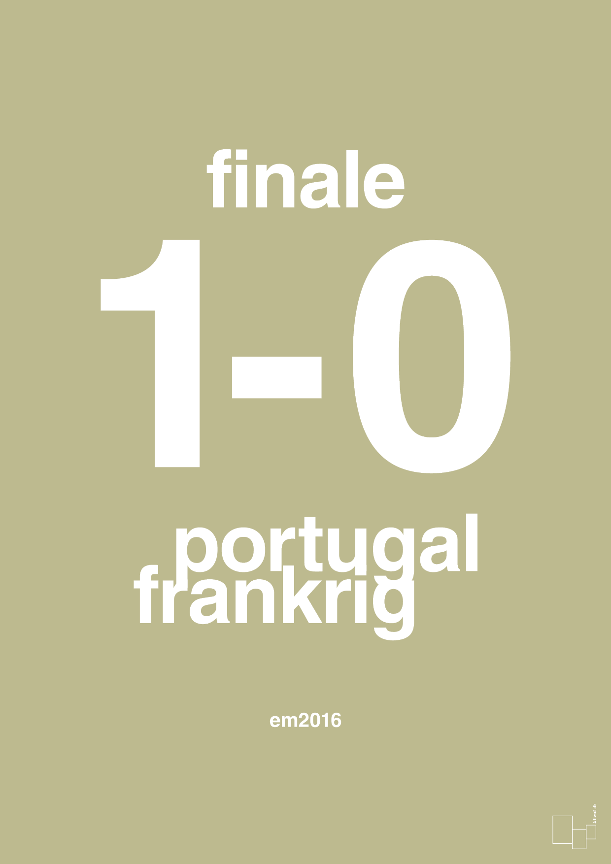 plakat: resultat for fodbold em finalen i 2016 - back to nature-Fodbold-A1two3