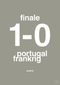 plakat: resultat for fodbold em finalen i 2016 - battleship gray-Fodbold-A1two3