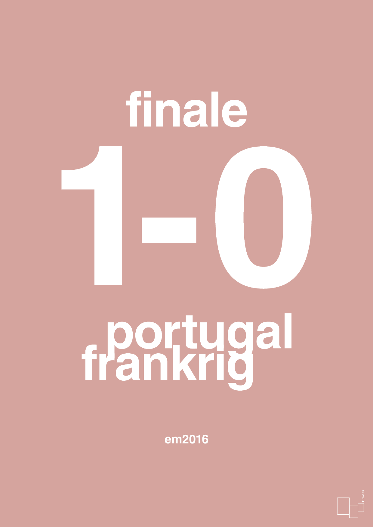 plakat: resultat for fodbold em finalen i 2016 - bubble shell-Fodbold-A1two3