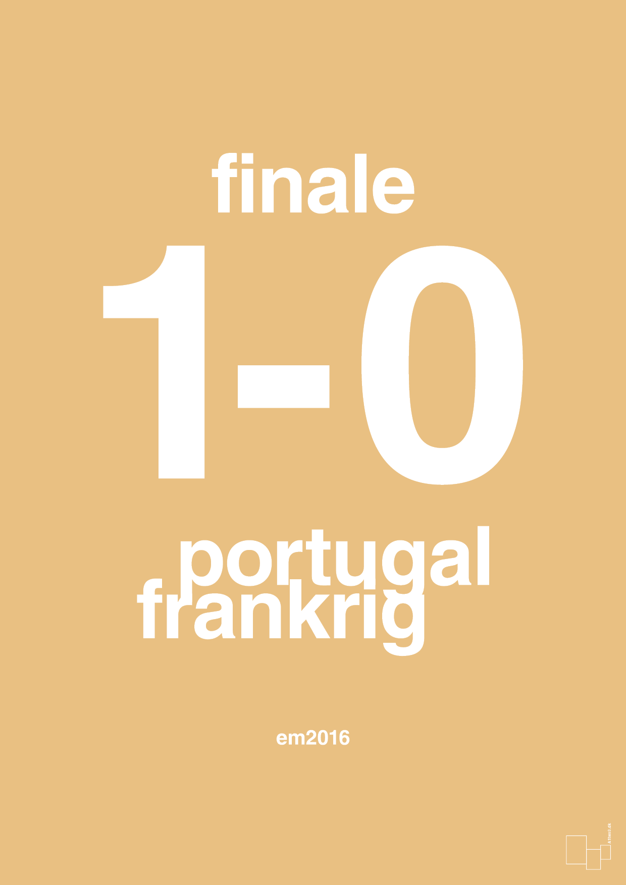 plakat: resultat for fodbold em finalen i 2016 - charismatic-Fodbold-A1two3