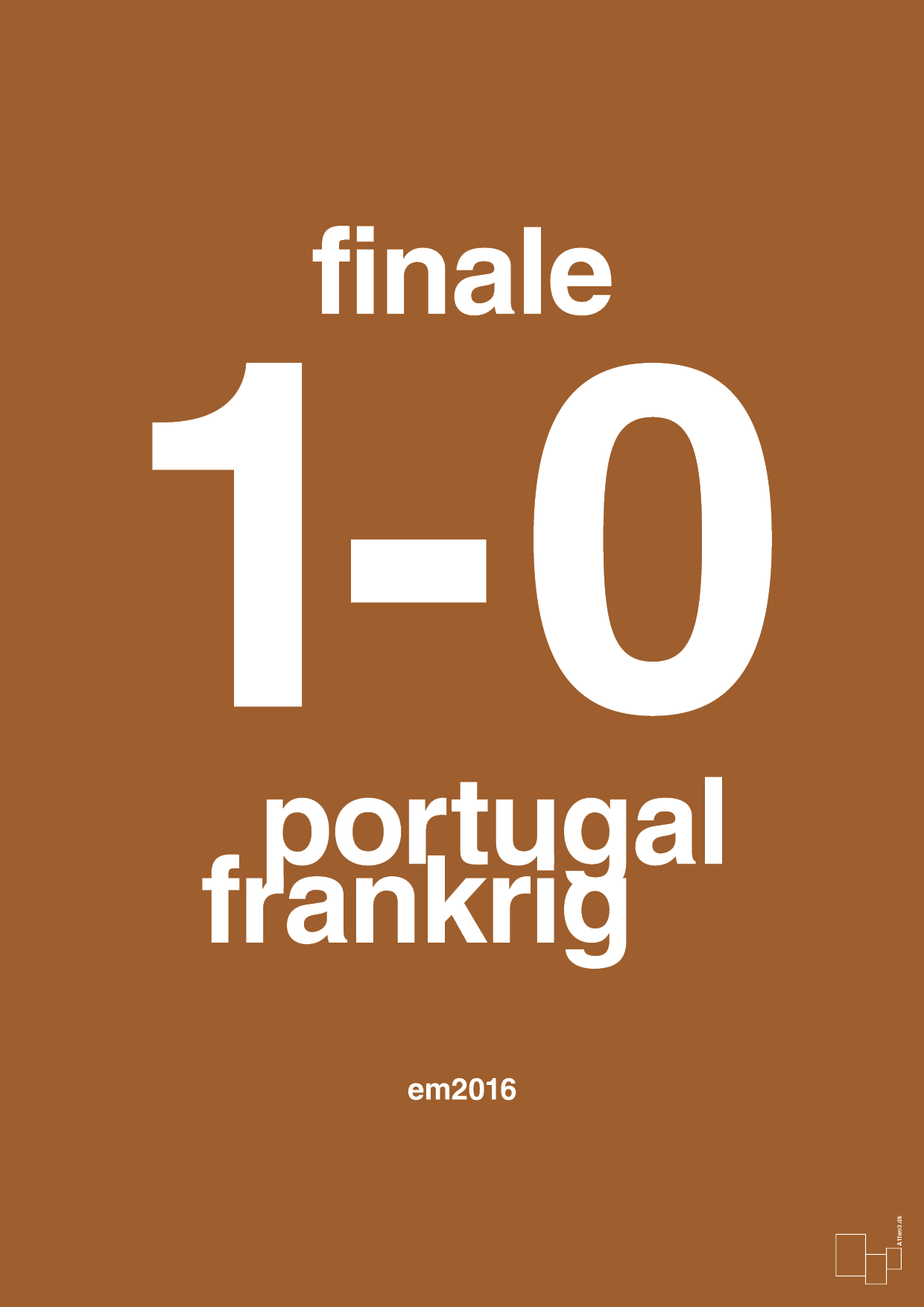 plakat: resultat for fodbold em finalen i 2016 - cognac-Fodbold-A1two3