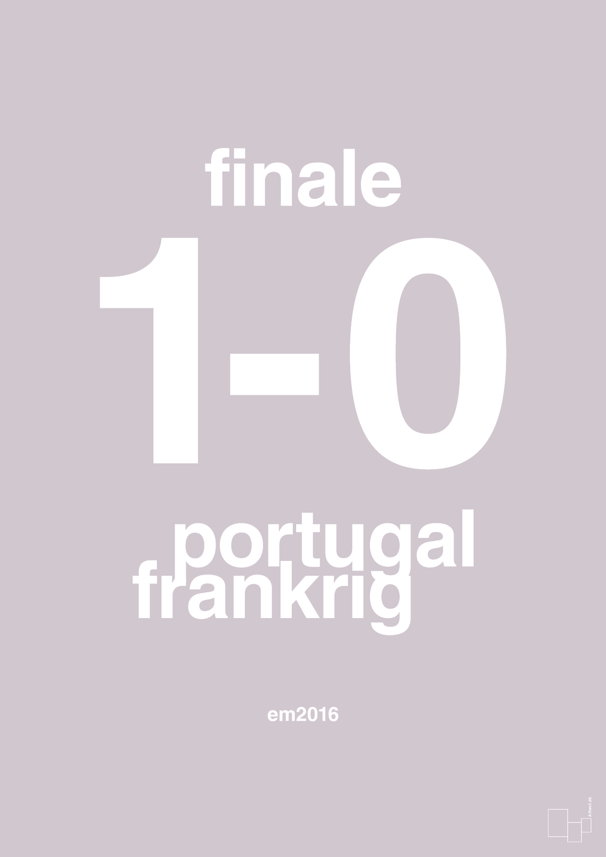 plakat: resultat for fodbold em finalen i 2016 - dusty lilac-Fodbold-A1two3