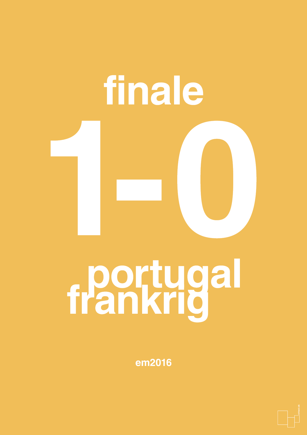 plakat: resultat for fodbold em finalen i 2016 - honeycomb-Fodbold-A1two3