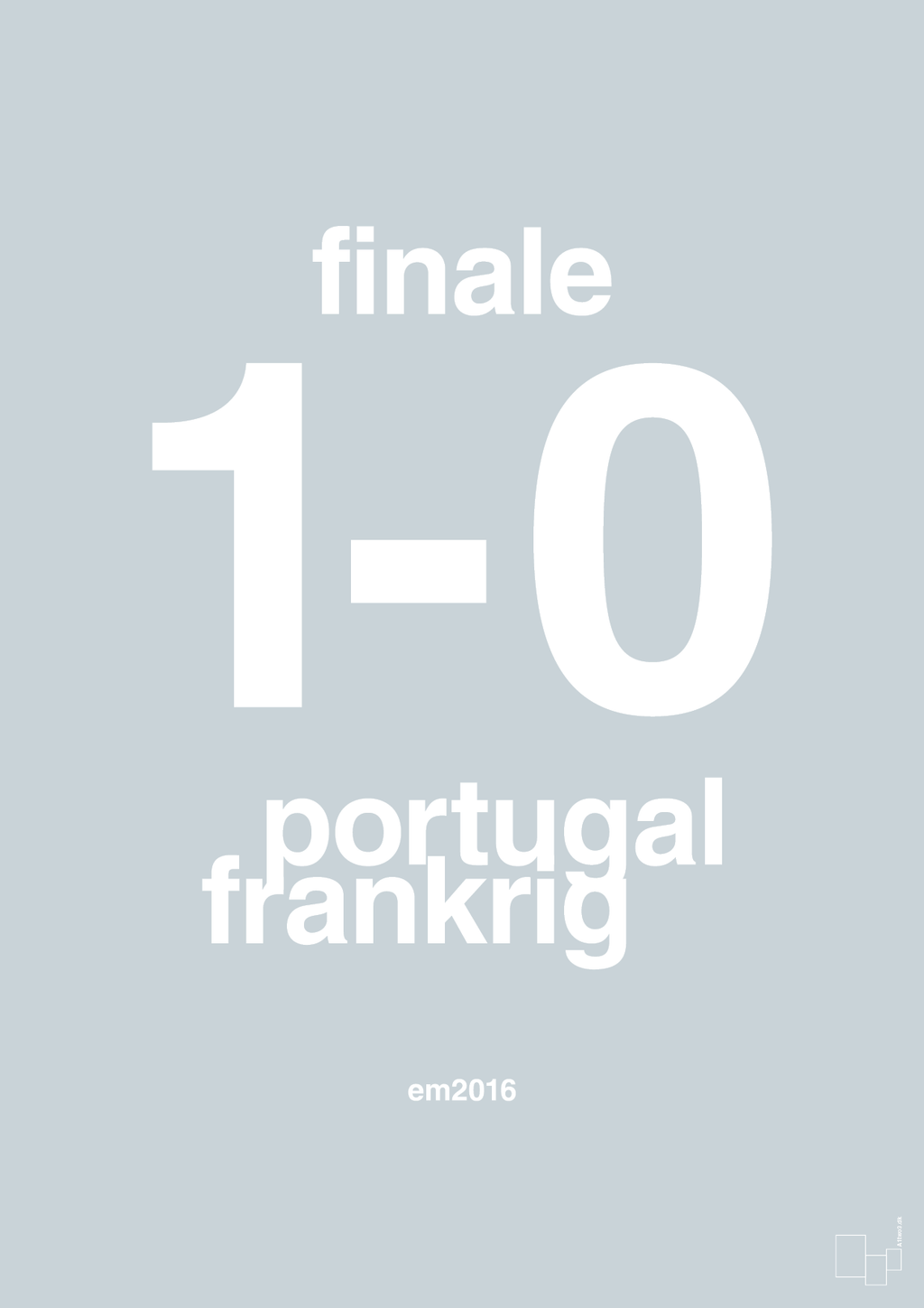 plakat: resultat for fodbold em finalen i 2016 - light drizzle-Fodbold-A1two3