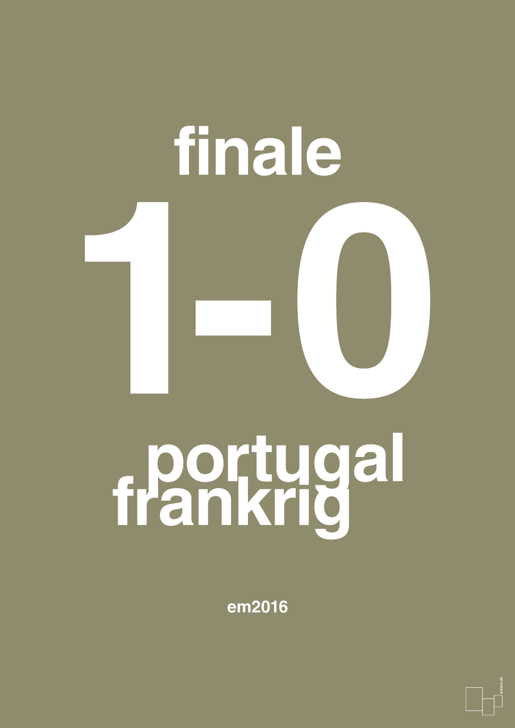 plakat: resultat for fodbold em finalen i 2016 - misty forrest-Fodbold-A1two3