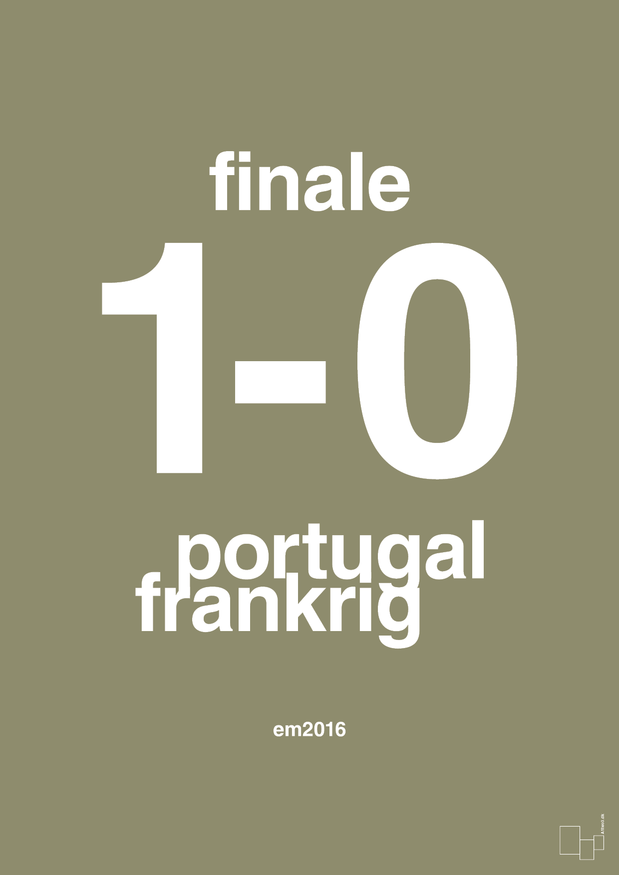 plakat: resultat for fodbold em finalen i 2016 - misty forrest-Fodbold-A1two3
