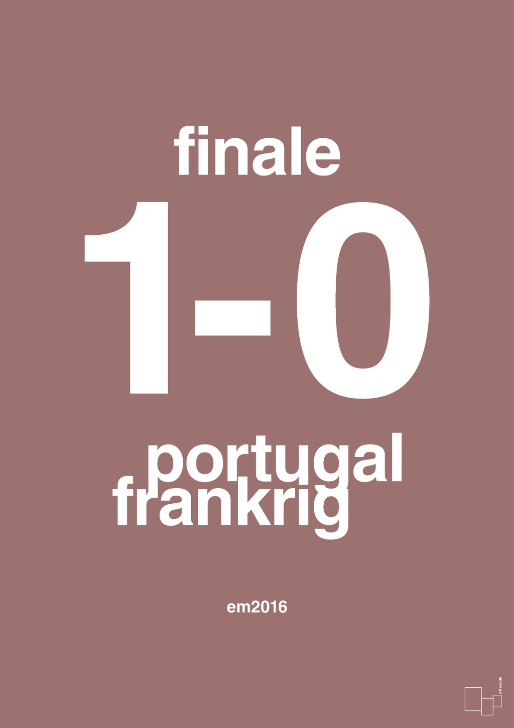 plakat: resultat for fodbold em finalen i 2016 - plum-Fodbold-A1two3
