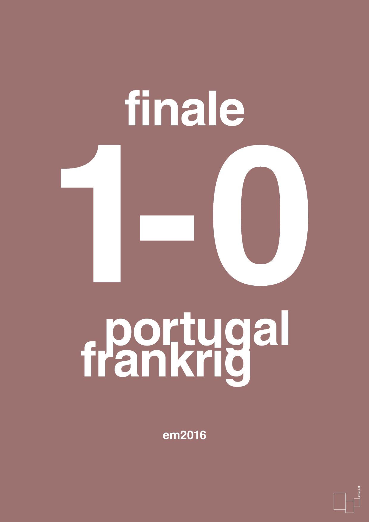 plakat: resultat for fodbold em finalen i 2016 - plum-Fodbold-A1two3