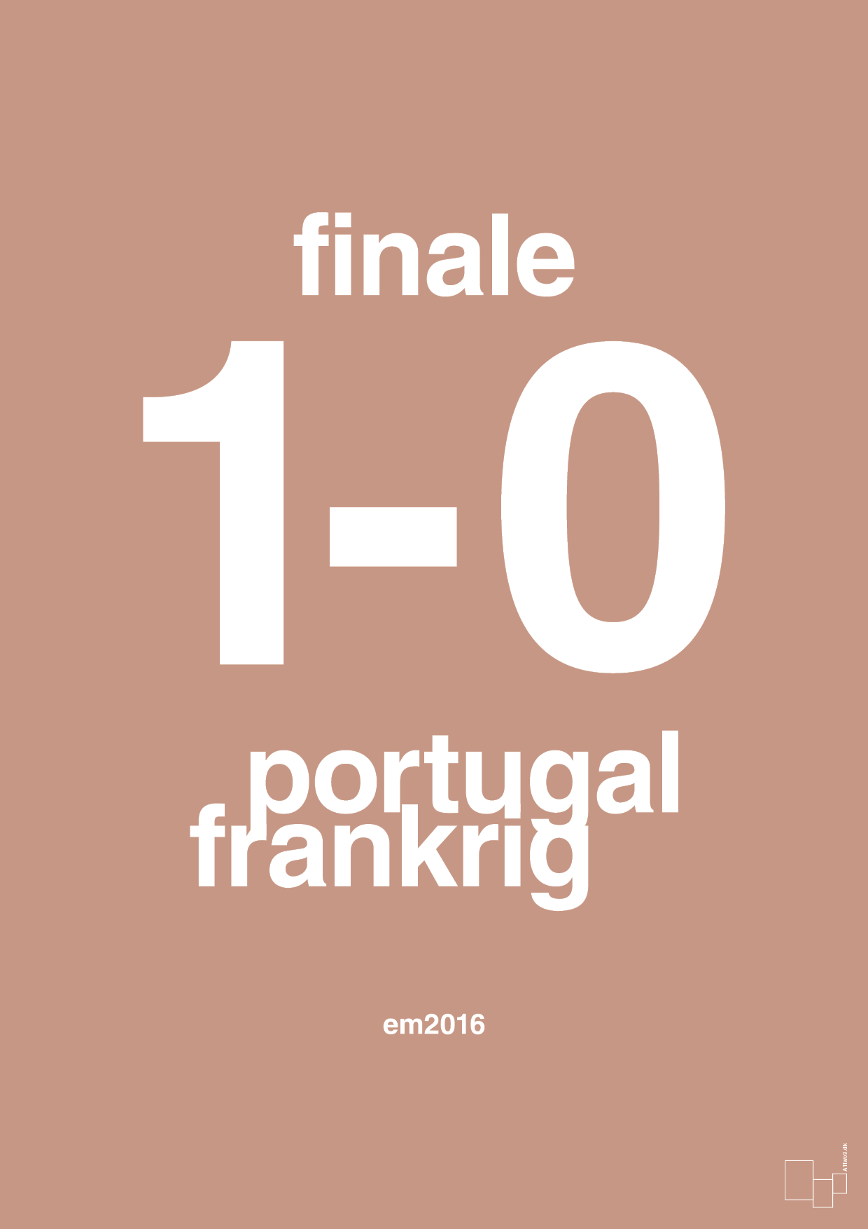 plakat: resultat for fodbold em finalen i 2016 - powder-Fodbold-A1two3