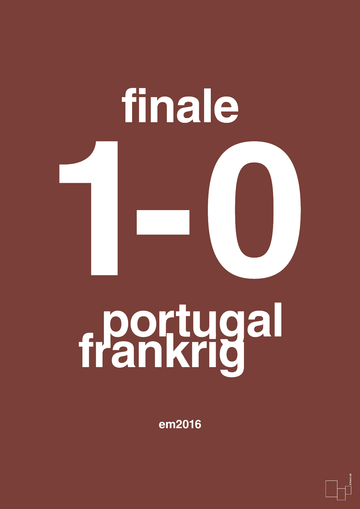 plakat: resultat for fodbold em finalen i 2016 - red pepper-Fodbold-A1two3