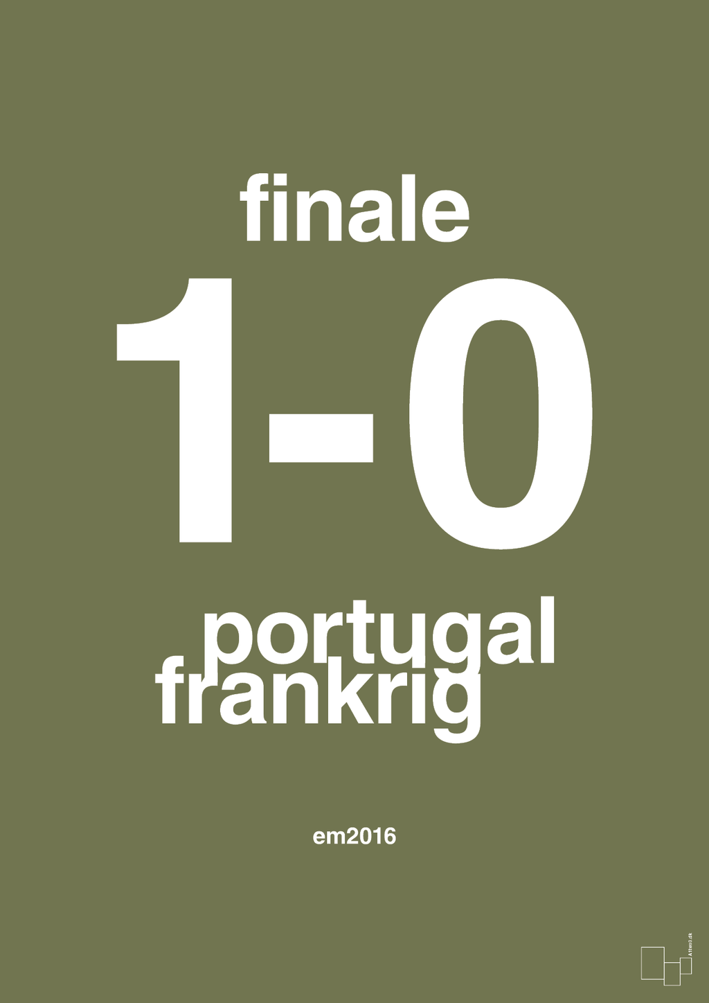 plakat: resultat for fodbold em finalen i 2016 - secret meadow-Fodbold-A1two3