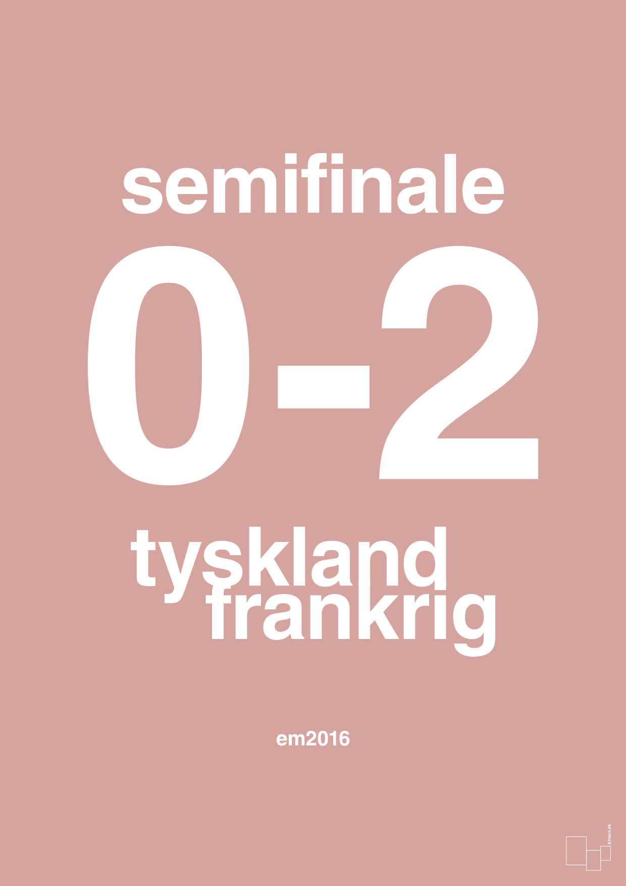 plakat: resultat for fodbold em semifinale A i 2016 - bubble shell-Fodbold-A1two3