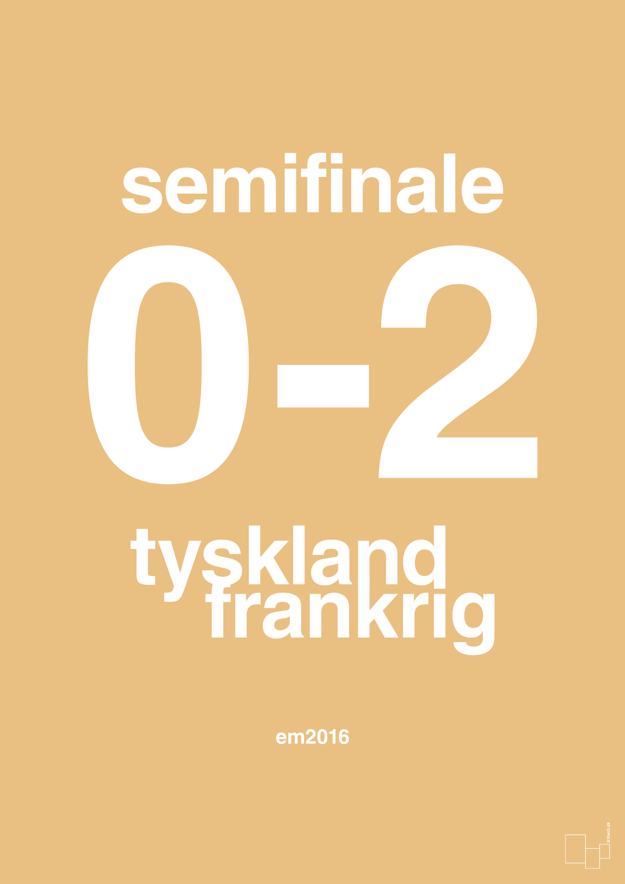 plakat: resultat for fodbold em semifinale A i 2016 - charismatic-Fodbold-A1two3