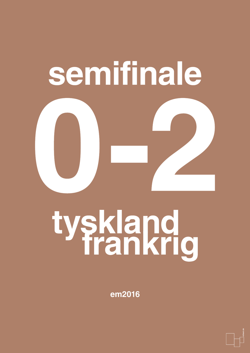 plakat: resultat for fodbold em semifinale A i 2016 - cider spice-Fodbold-A1two3