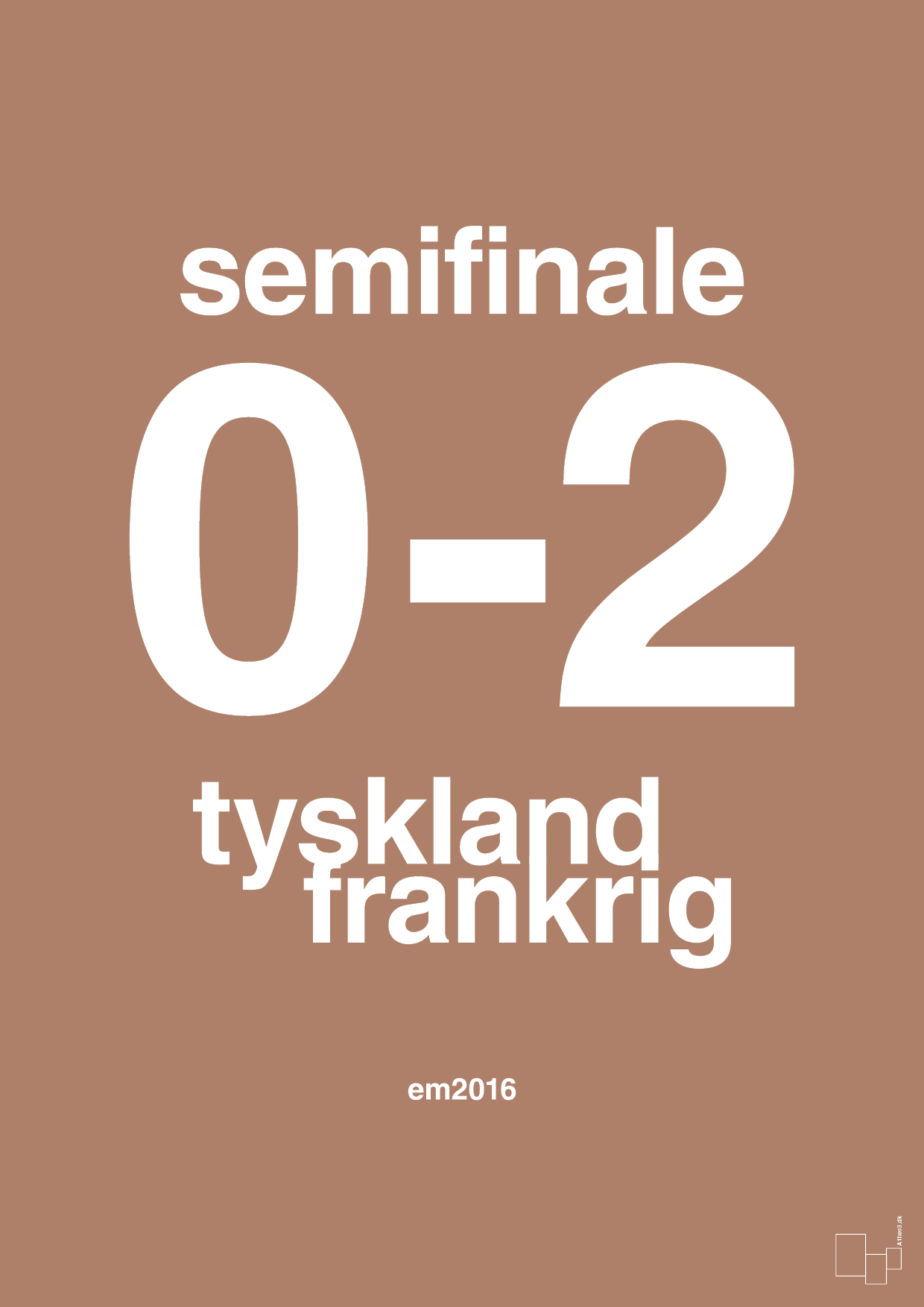 plakat: resultat for fodbold em semifinale A i 2016 - cider spice-Fodbold-A1two3