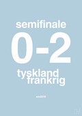 plakat: resultat for fodbold em semifinale A i 2016 - heavenly blue-Fodbold-A1two3