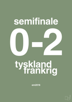 plakat: resultat for fodbold em semifinale A i 2016 - jade-Fodbold-A1two3