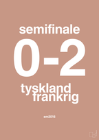 plakat: resultat for fodbold em semifinale A i 2016 - powder-Fodbold-A1two3
