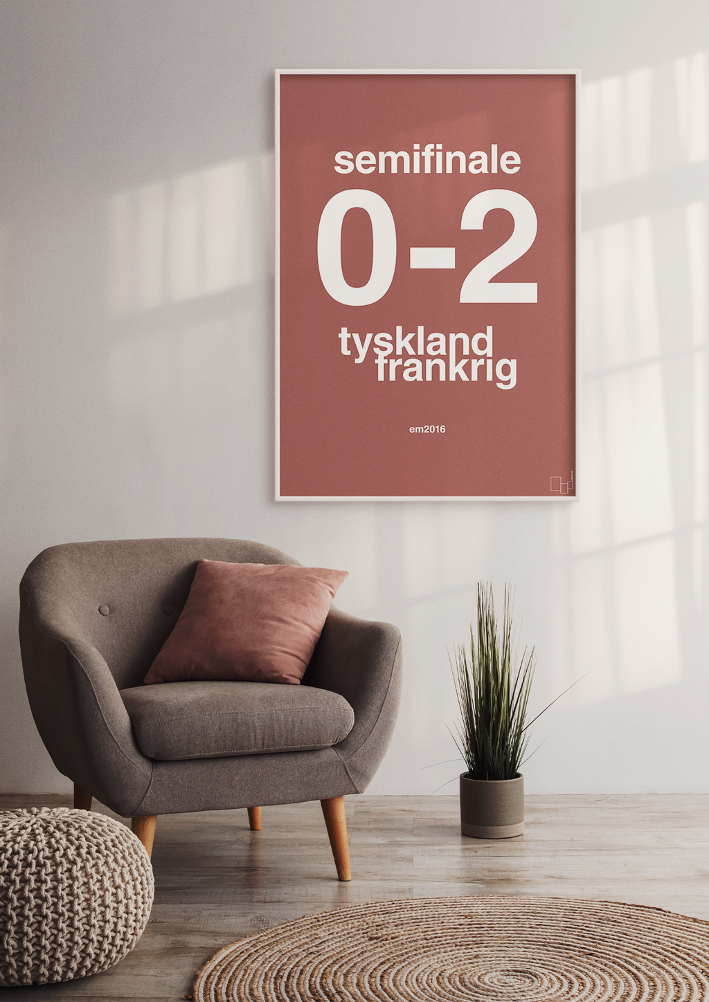 plakat: resultat for fodbold em semifinale A i 2016 - rumba orange-Fodbold-A1two3