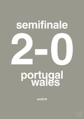 plakat: resultat for fodbold em semifinale B i 2016 - battleship gray-Fodbold-A1two3