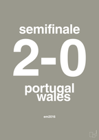 plakat: resultat for fodbold em semifinale B i 2016 - battleship gray-Fodbold-A1two3