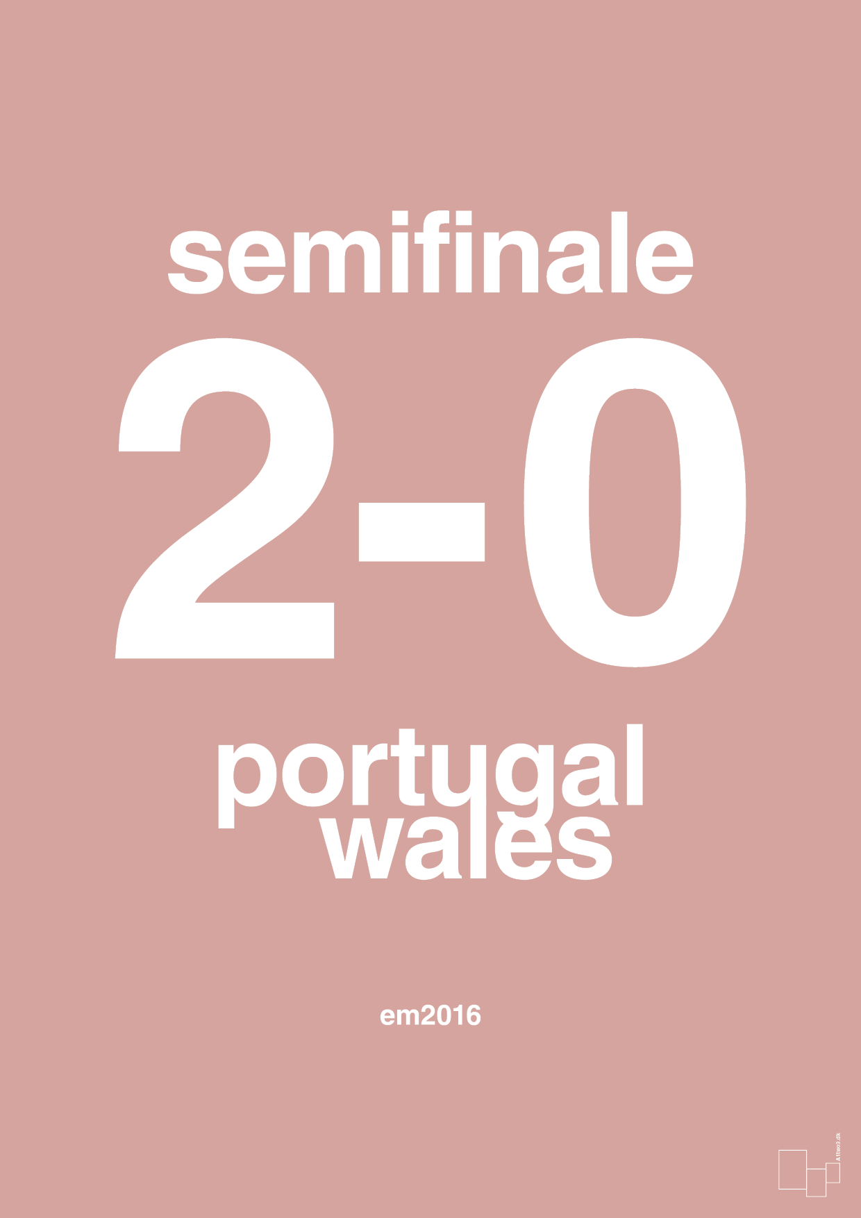 plakat: resultat for fodbold em semifinale B i 2016 - bubble shell-Fodbold-A1two3