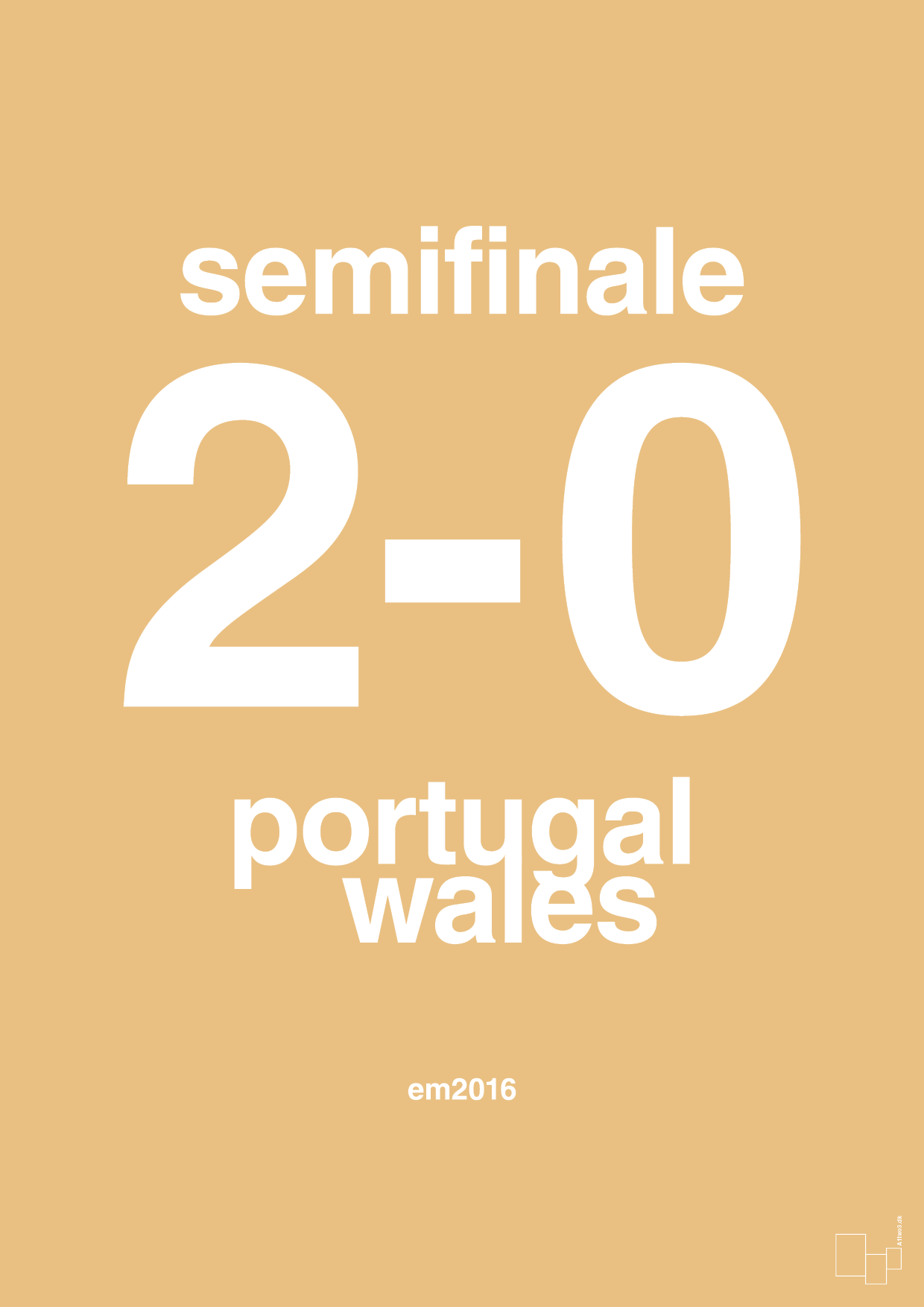 plakat: resultat for fodbold em semifinale B i 2016 - charismatic-Fodbold-A1two3