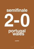 plakat: resultat for fodbold em semifinale B i 2016 - cognac-Fodbold-A1two3