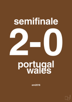 plakat: resultat for fodbold em semifinale B i 2016 - dark brown-Fodbold-A1two3