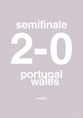 plakat: resultat for fodbold em semifinale B i 2016 - dusty lilac-Fodbold-A1two3