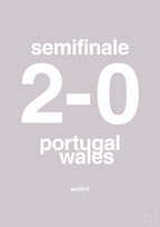 plakat: resultat for fodbold em semifinale B i 2016 - dusty lilac-Fodbold-A1two3