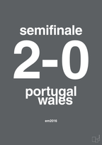 plakat: resultat for fodbold em semifinale B i 2016 - graphic charcoal-Fodbold-A1two3