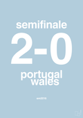 plakat: resultat for fodbold em semifinale B i 2016 - heavenly blue-Fodbold-A1two3
