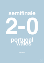 plakat: resultat for fodbold em semifinale B i 2016 - heavenly blue-Fodbold-A1two3