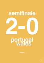 plakat: resultat for fodbold em semifinale B i 2016 - honeycomb-Fodbold-A1two3