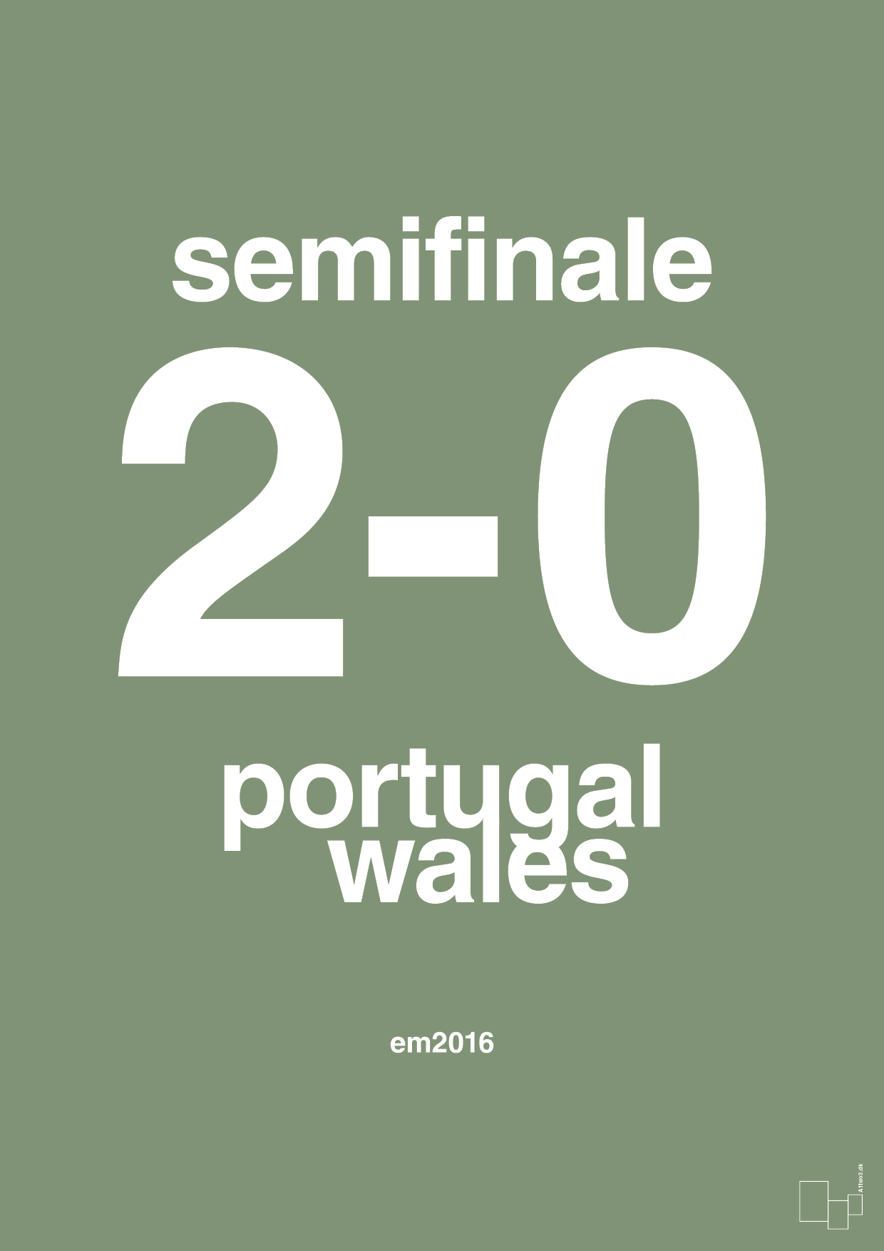 plakat: resultat for fodbold em semifinale B i 2016 - jade-Fodbold-A1two3