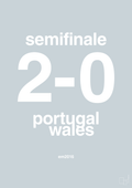 plakat: resultat for fodbold em semifinale B i 2016 - light drizzle-Fodbold-A1two3