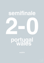 plakat: resultat for fodbold em semifinale B i 2016 - light drizzle-Fodbold-A1two3