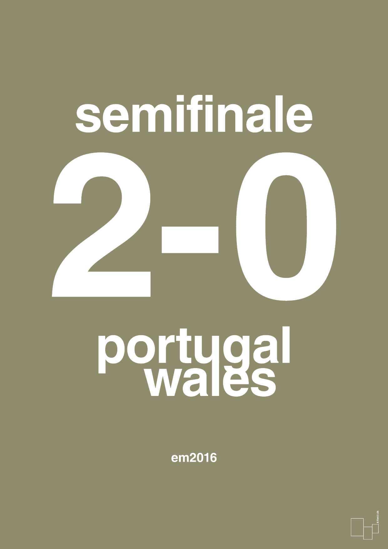 plakat: resultat for fodbold em semifinale B i 2016 - misty forrest-Fodbold-A1two3