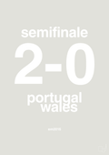 plakat: resultat for fodbold em semifinale B i 2016 - painters white-Fodbold-A1two3