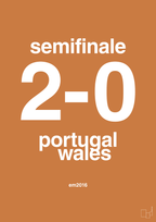 plakat: resultat for fodbold em semifinale B i 2016 - rumba orange-Fodbold-A1two3
