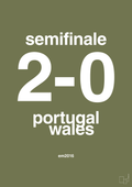 plakat: resultat for fodbold em semifinale B i 2016 - secret meadow-Fodbold-A1two3