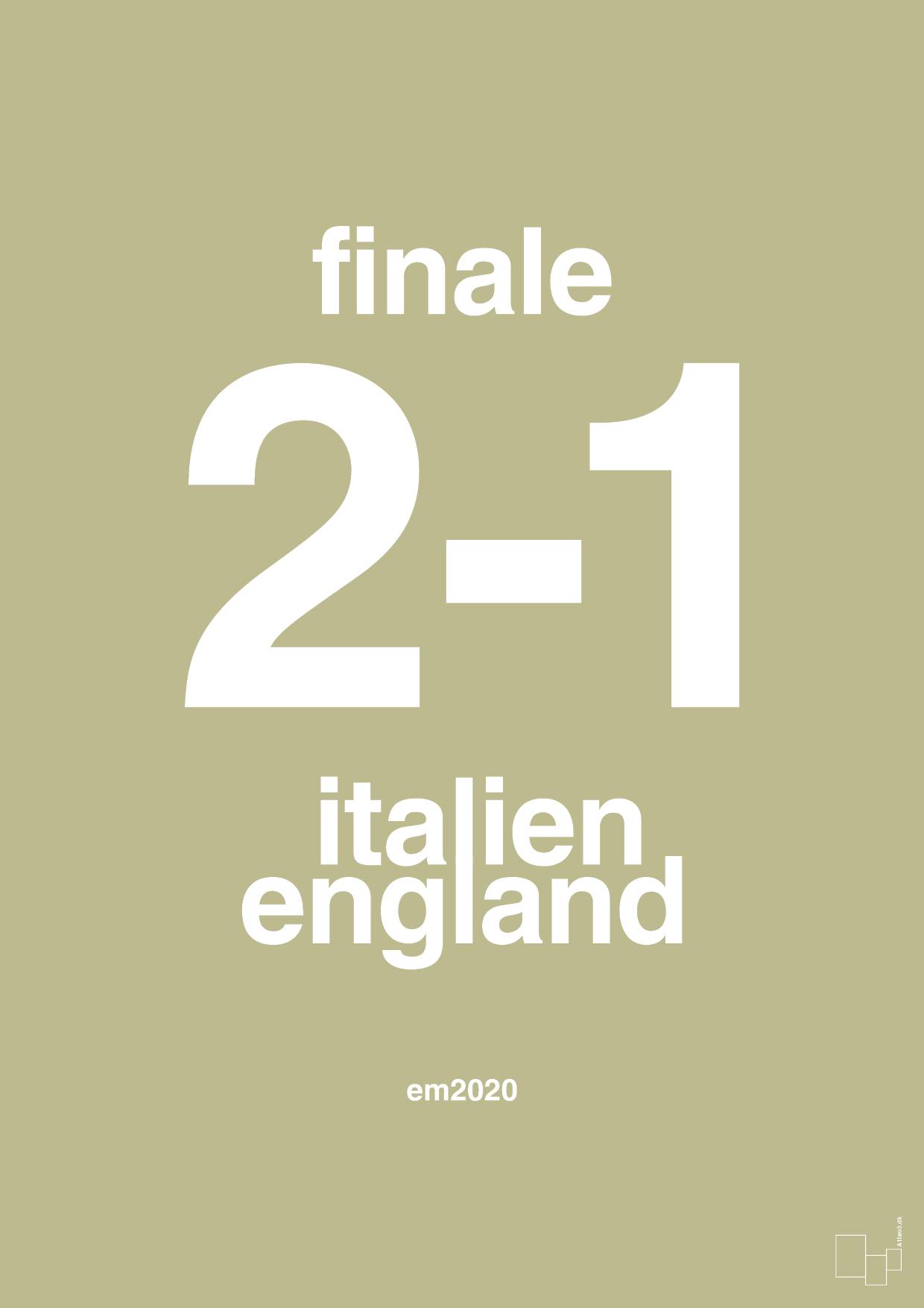 plakat: resultat for fodbold em finalen i 2020 - back to nature-Fodbold-A1two3