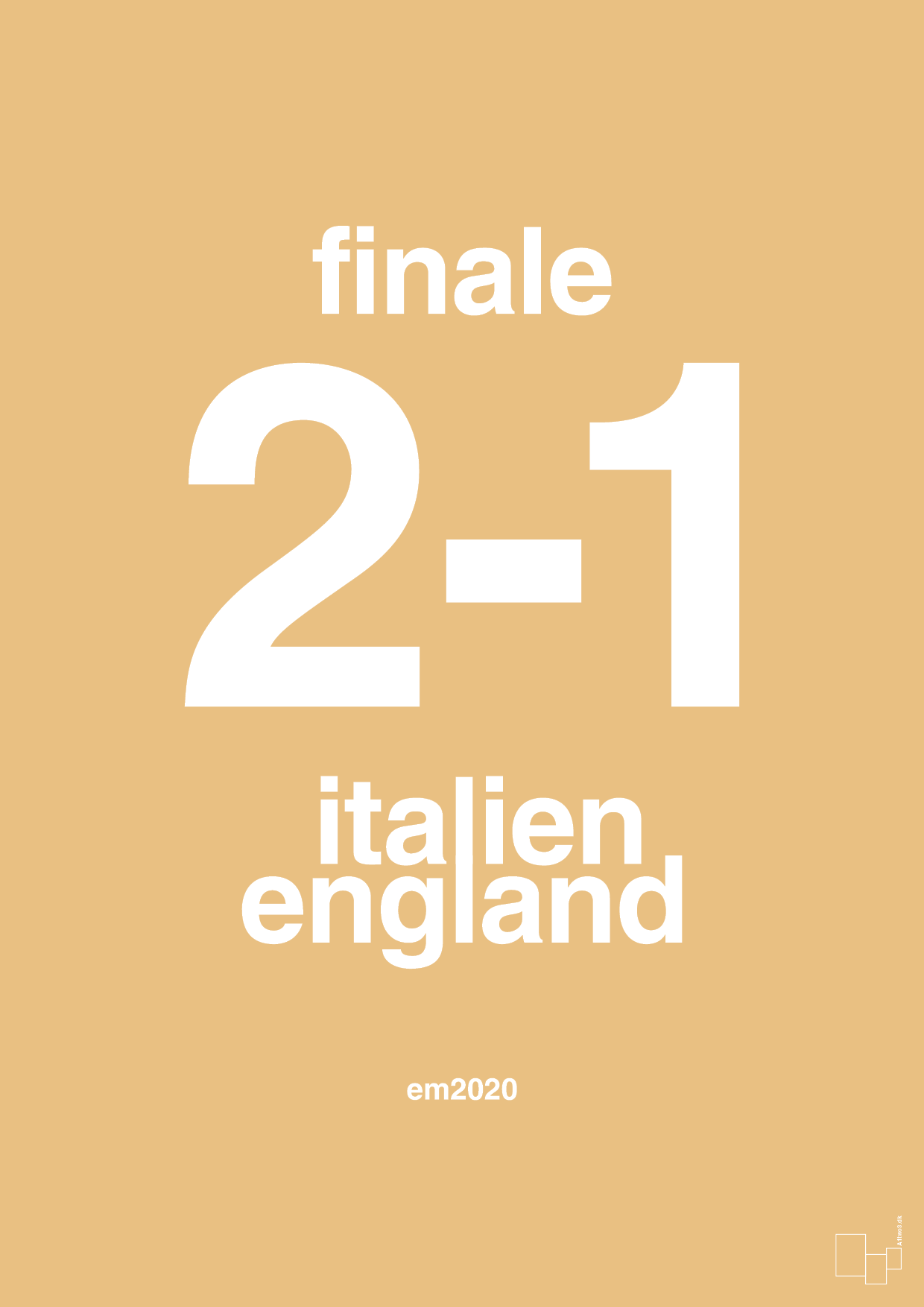 plakat: resultat for fodbold em finalen i 2020 - charismatic-Fodbold-A1two3