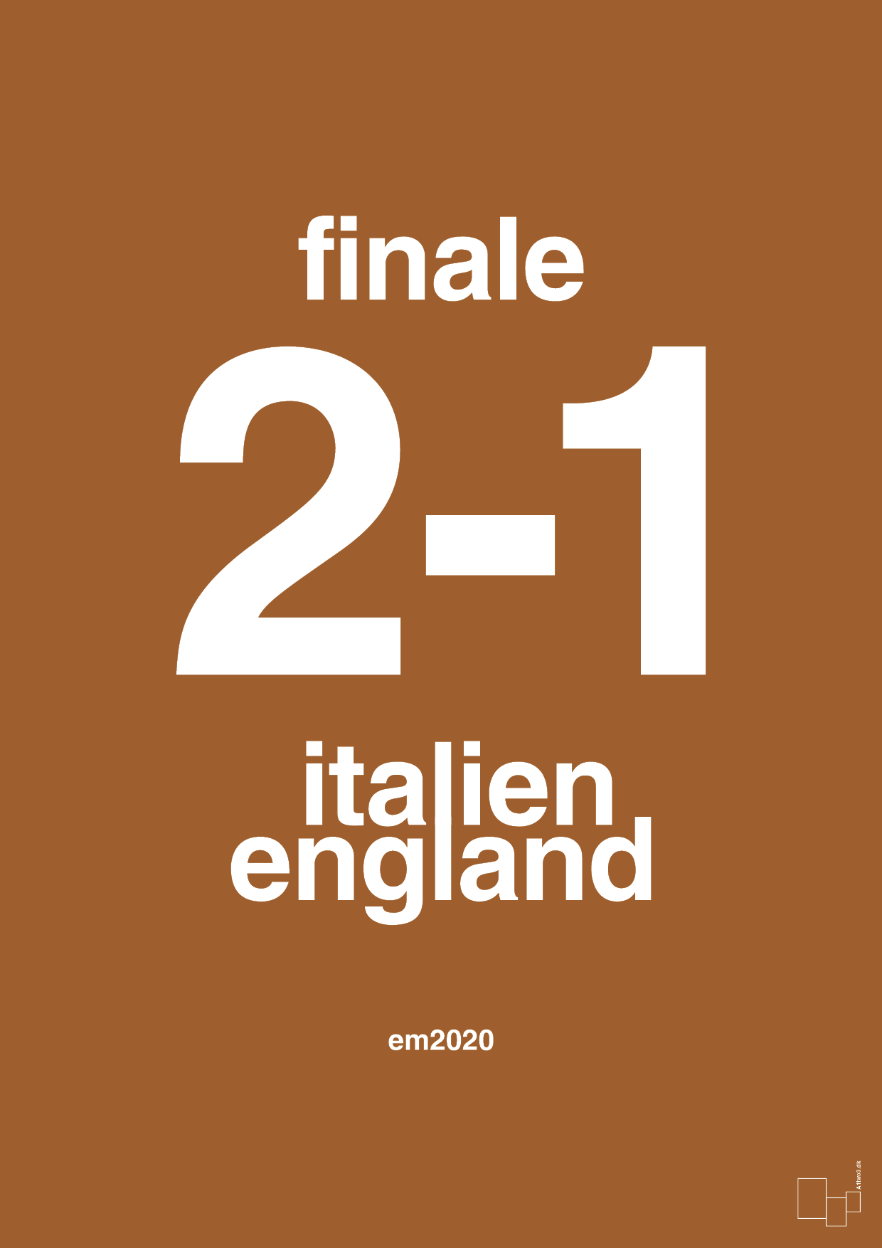 plakat: resultat for fodbold em finalen i 2020 - cognac-Fodbold-A1two3