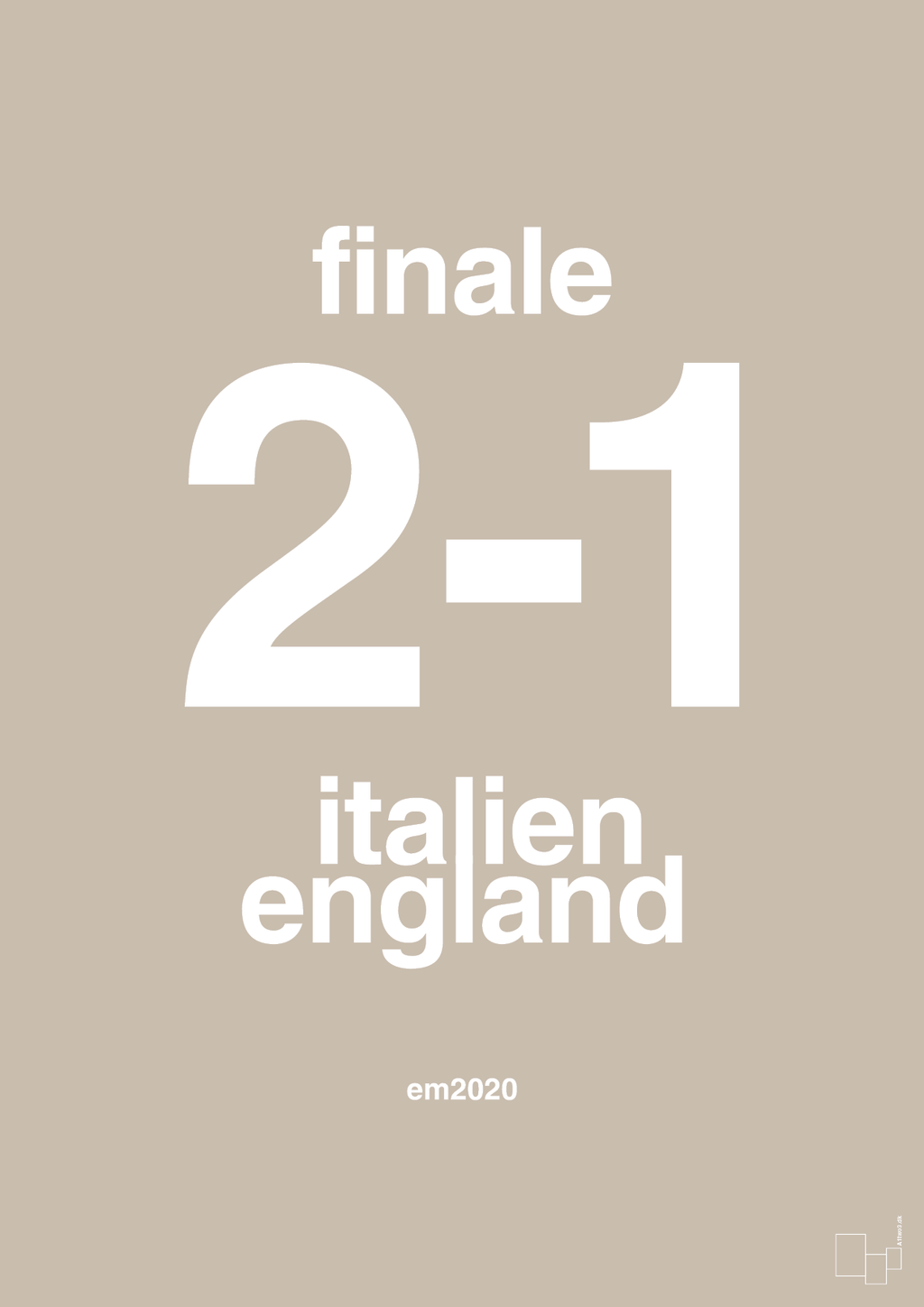plakat: resultat for fodbold em finalen i 2020 - creamy mushroom-Fodbold-A1two3