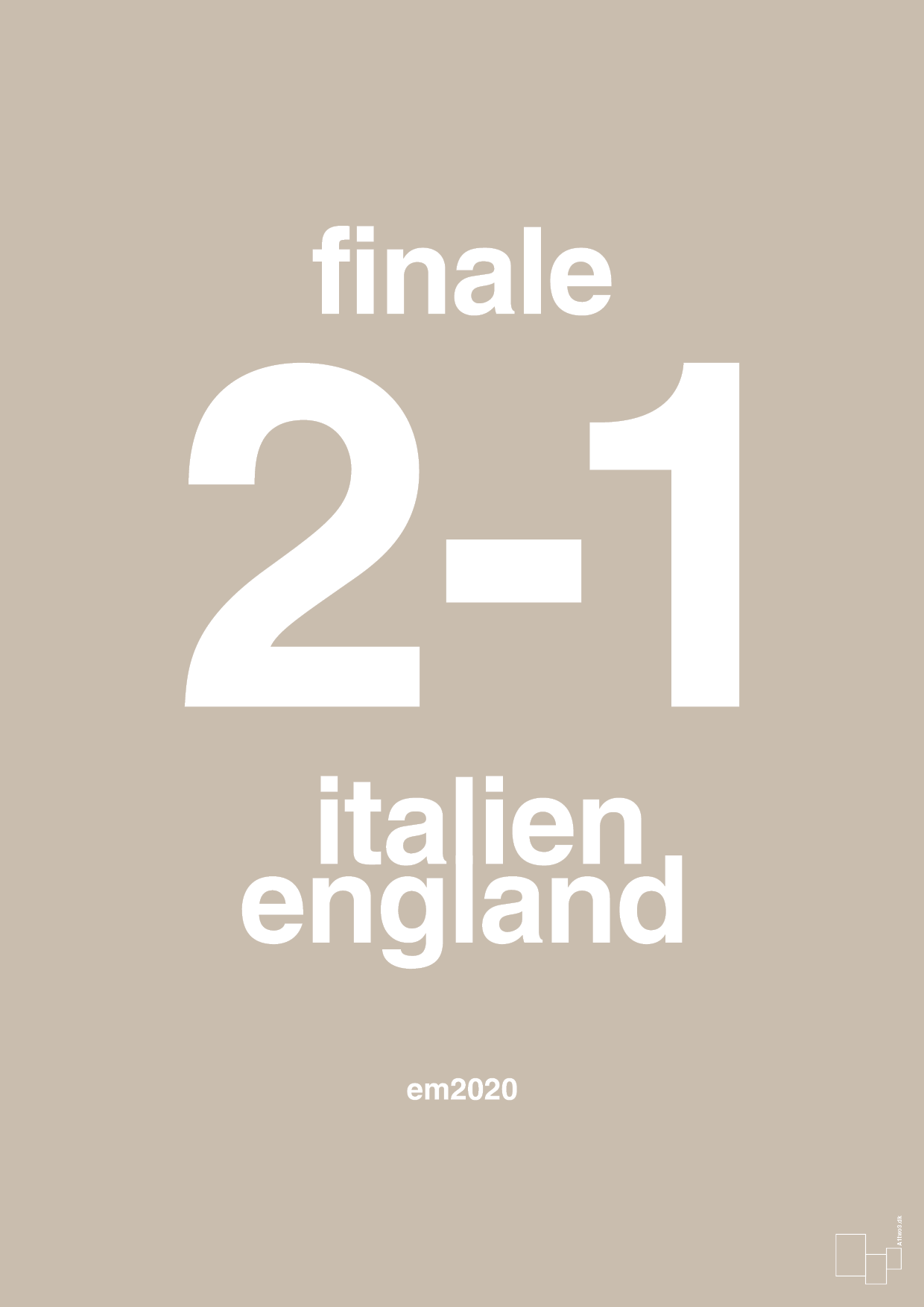 plakat: resultat for fodbold em finalen i 2020 - creamy mushroom-Fodbold-A1two3