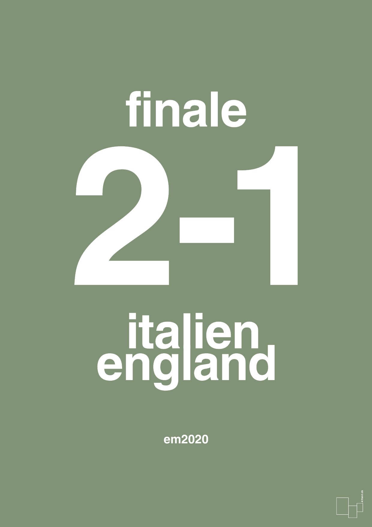 plakat: resultat for fodbold em finalen i 2020 - jade-Fodbold-A1two3
