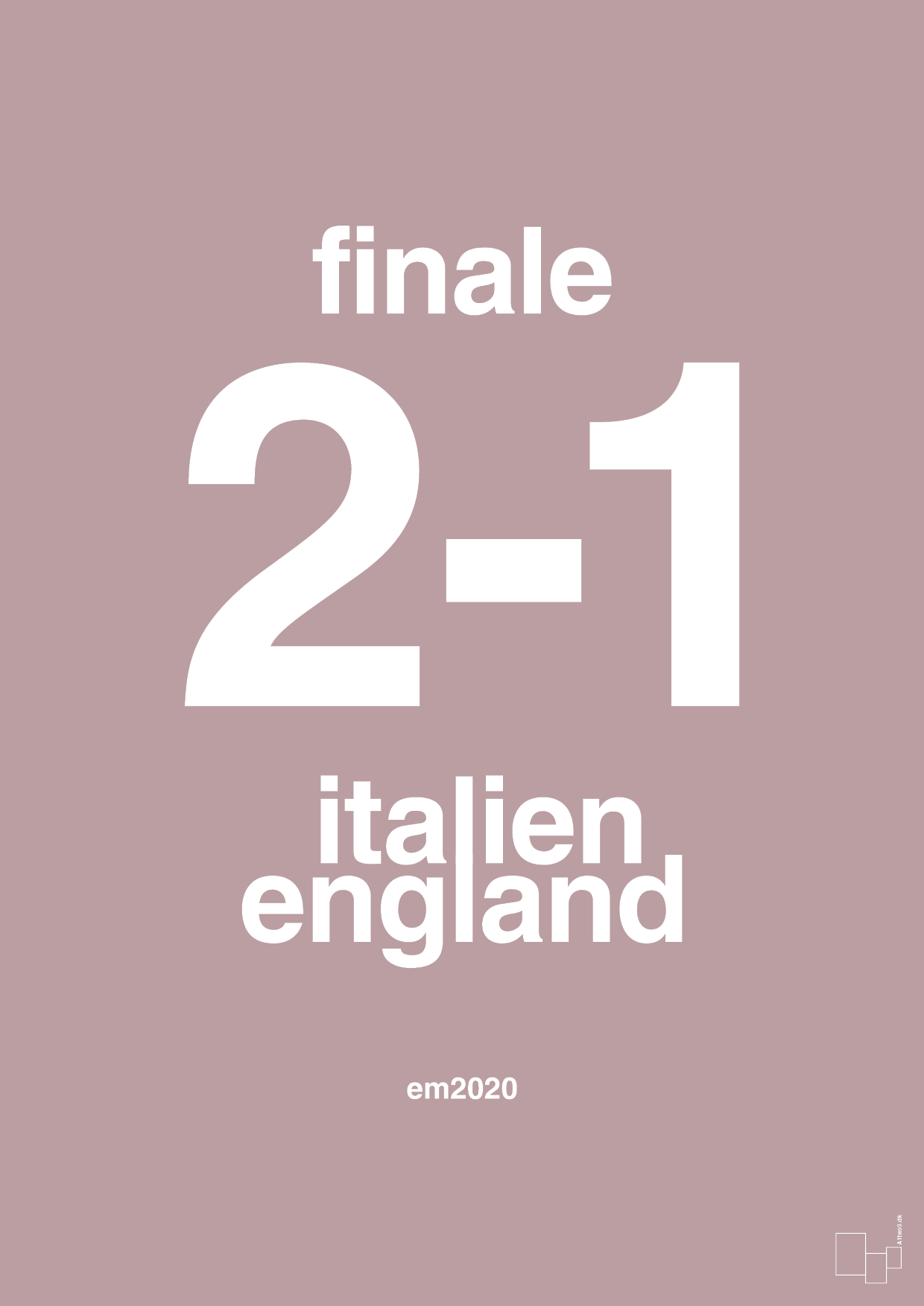 plakat: resultat for fodbold em finalen i 2020 - light rose-Fodbold-A1two3